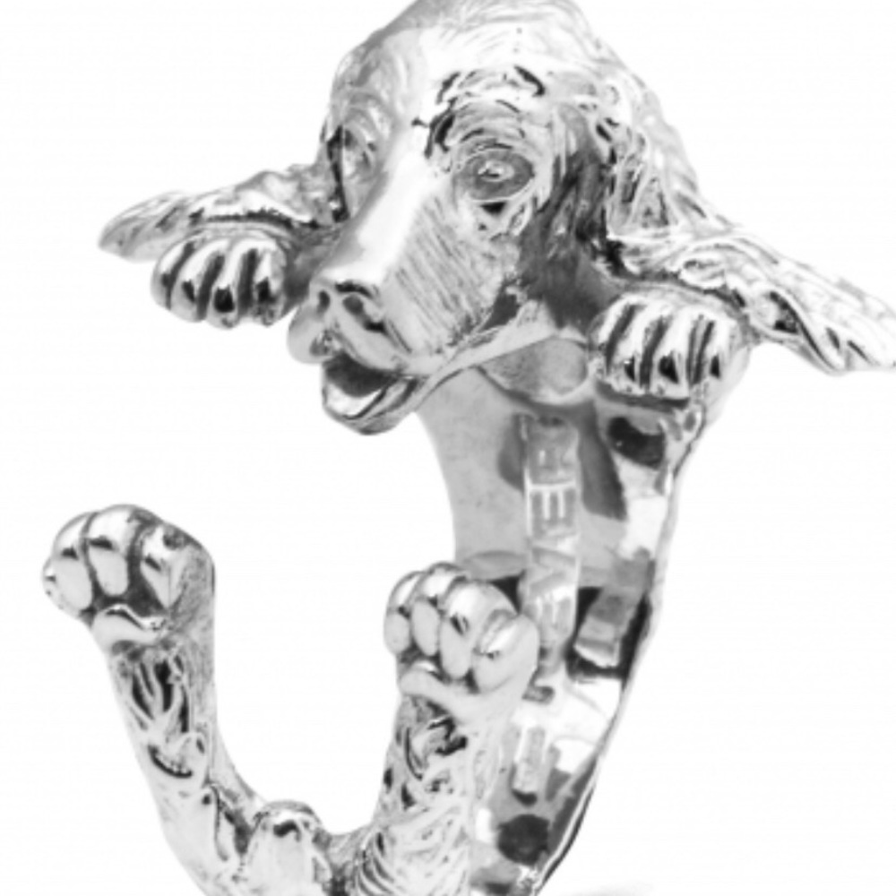 Dog Fever Sterling Silver Hug Ring, Cocker Breed
